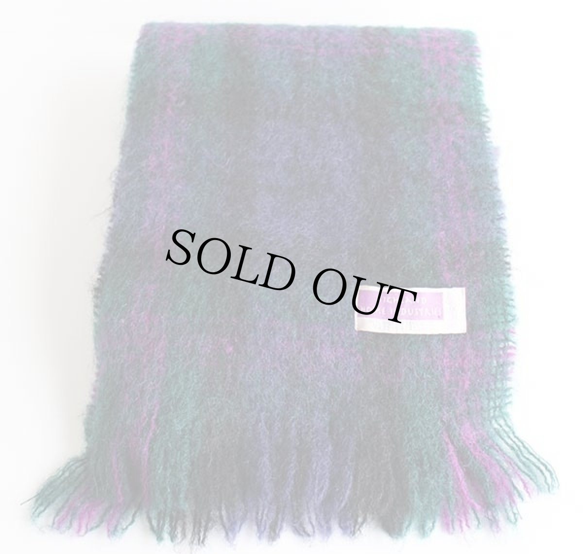 画像2: スコットランド製 HIGHLAND HOME INDUSTRIES タータンチェック モヘヤ パイル マフラー (2)