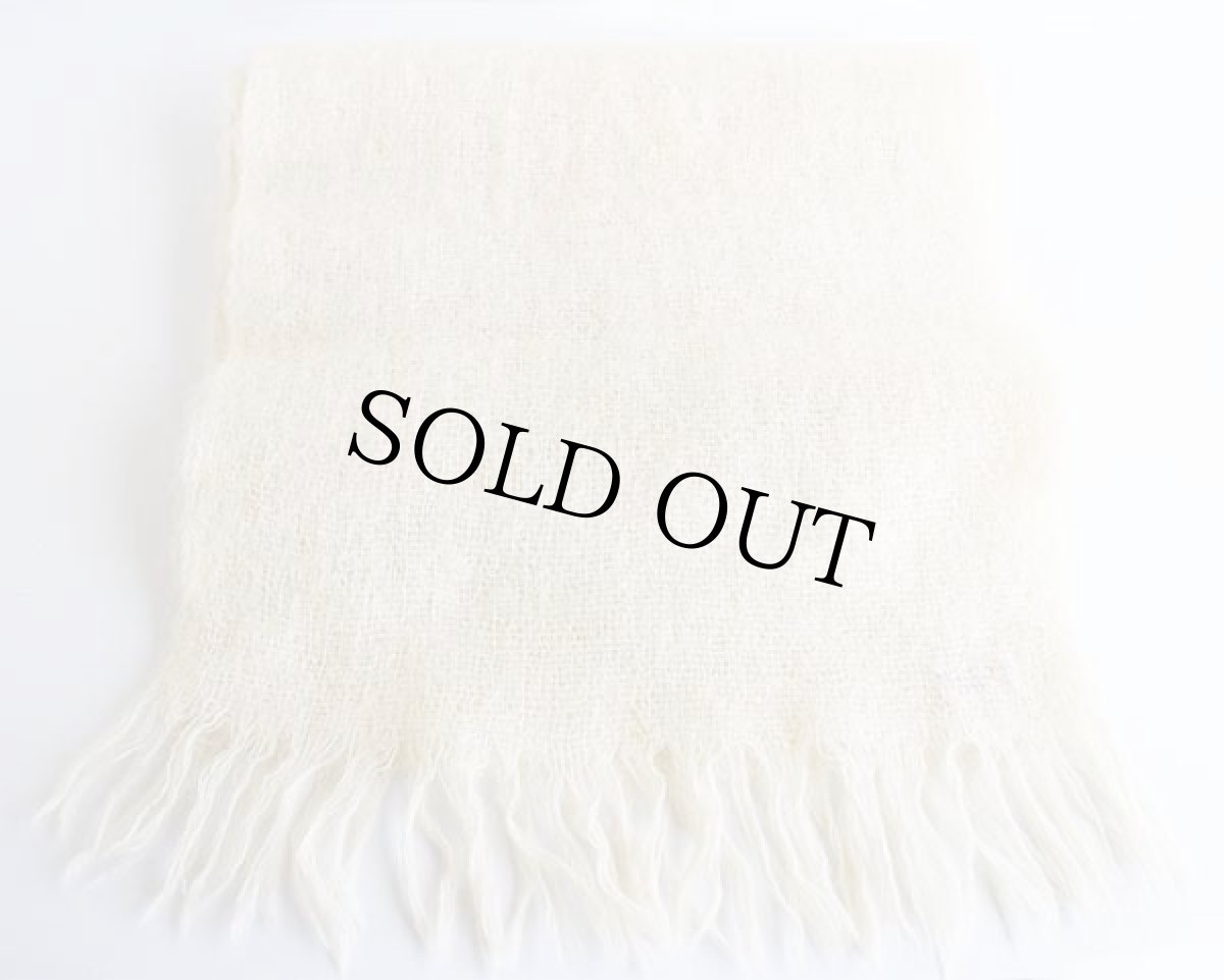 画像2: 60s 日本製 Echo 無地 モヘヤ パイル マフラー ナチュラル (2)