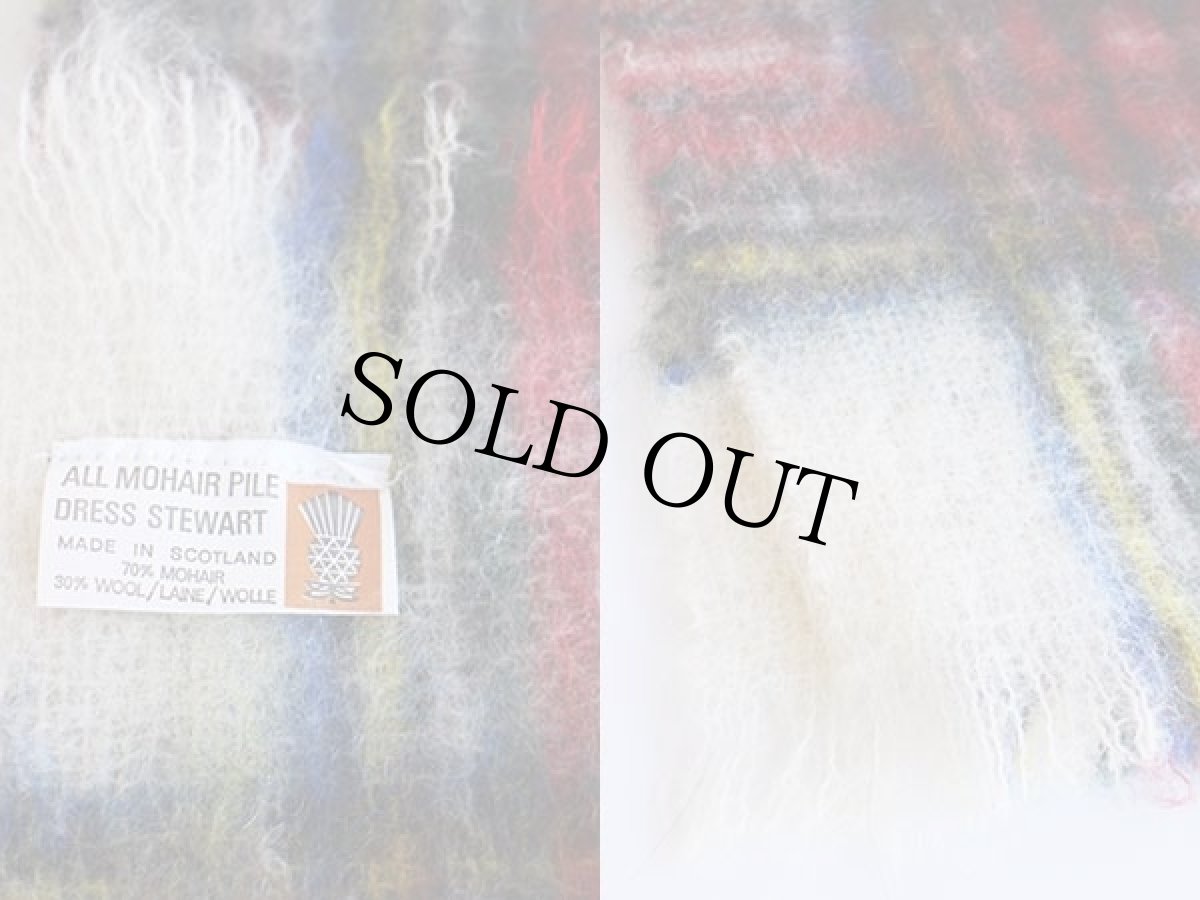 画像3: スコットランド製 DRESS STEWART タータンチェック モヘヤ パイル マフラー (3)