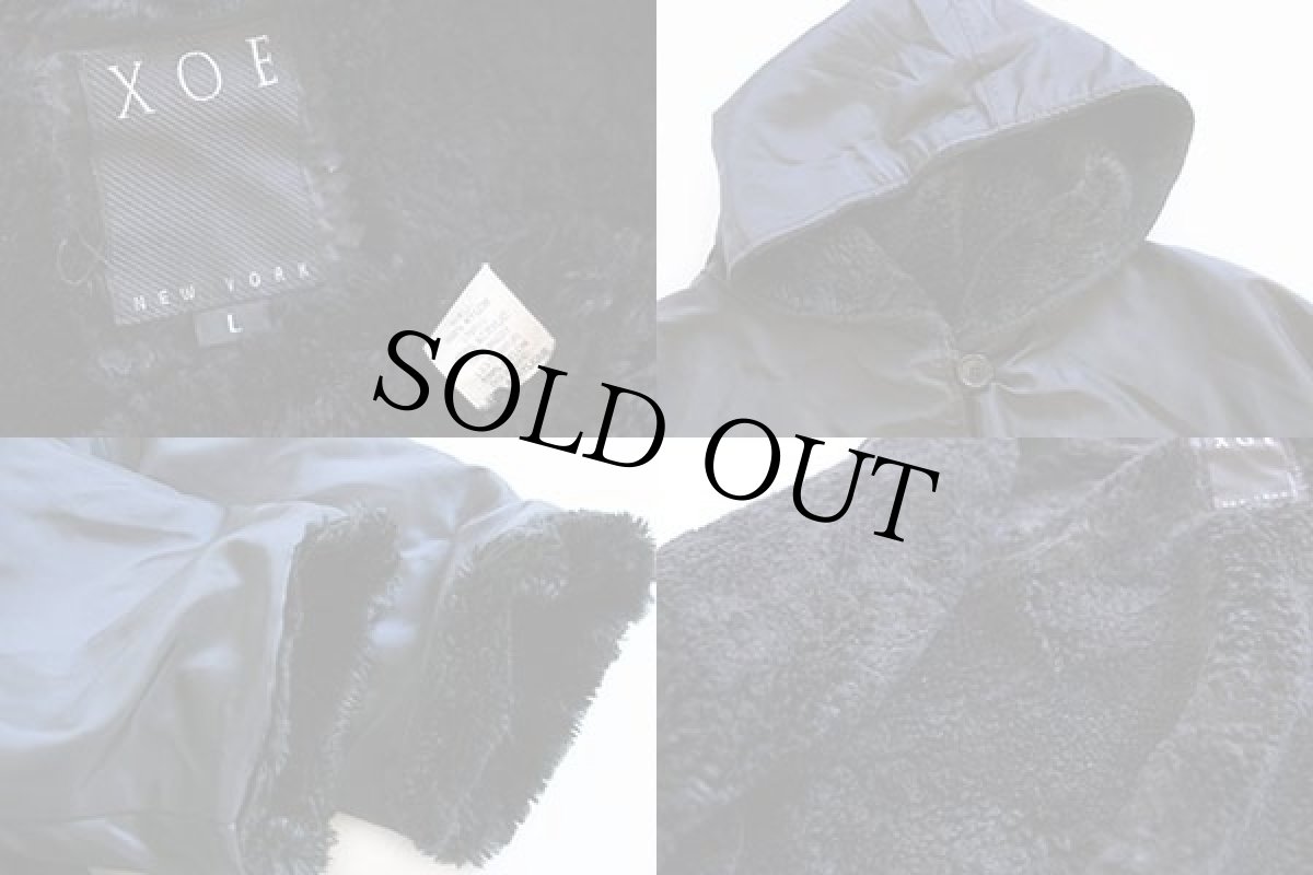 画像3: USA製 XOE NEW YORK ボアライナー ナイロンコート 黒 (3)