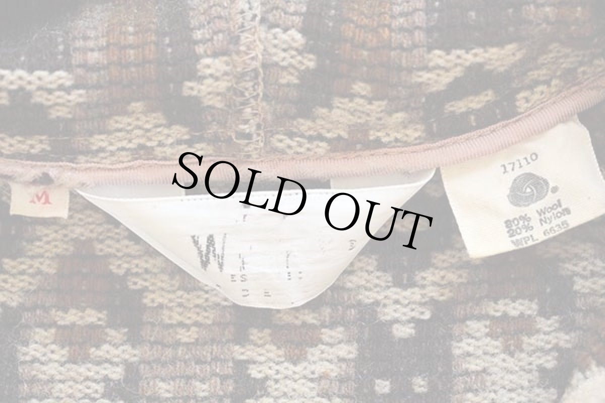 画像4: 70s Woolrichウールリッチ フォークロア柄 ウール ブランケット パーカー M (4)