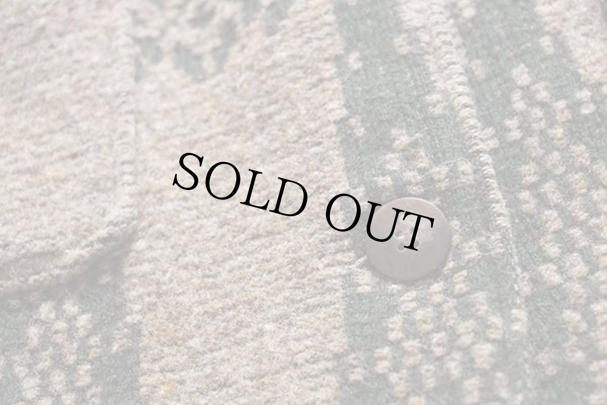 画像7: 90s USA製 Woolrichウールリッチ ノルディック柄 ロング ウール ブランケット コート W-L (7)