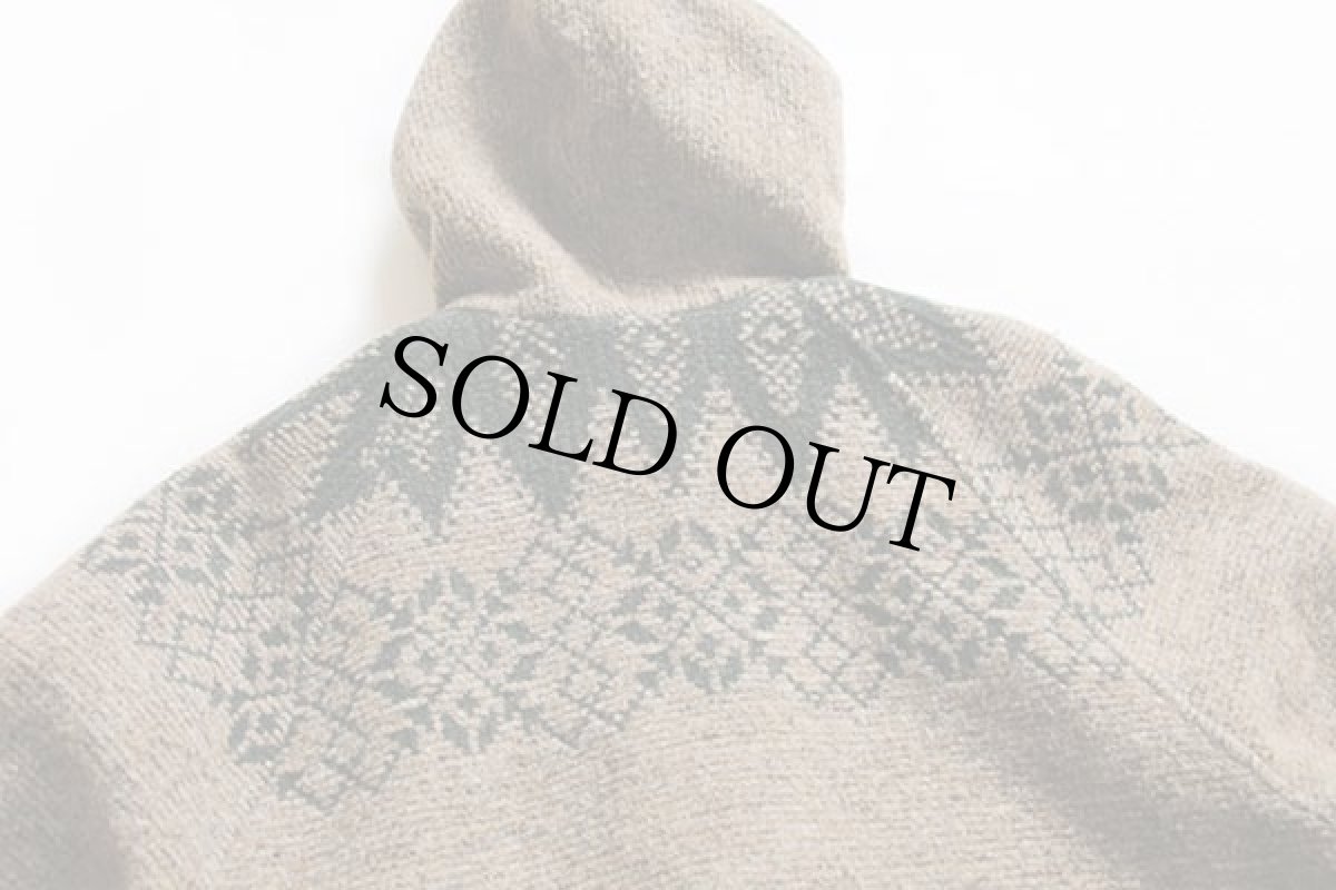 画像4: 90s USA製 Woolrichウールリッチ ノルディック柄 ロング ウール ブランケット コート W-L (4)