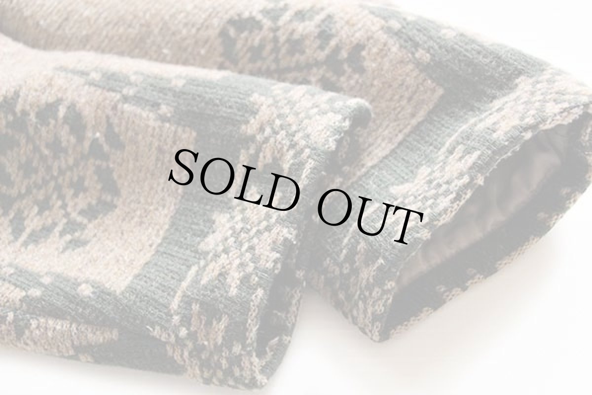 画像8: 90s USA製 Woolrichウールリッチ ノルディック柄 ロング ウール ブランケット コート W-L (8)