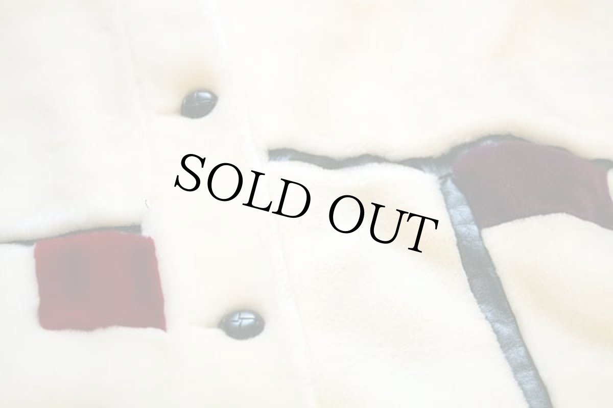 画像7: 80s USA製 Hillmoor NEW YORK パネル切り替え ドルマンスリーブ フェイクファーコート 白 12 (7)