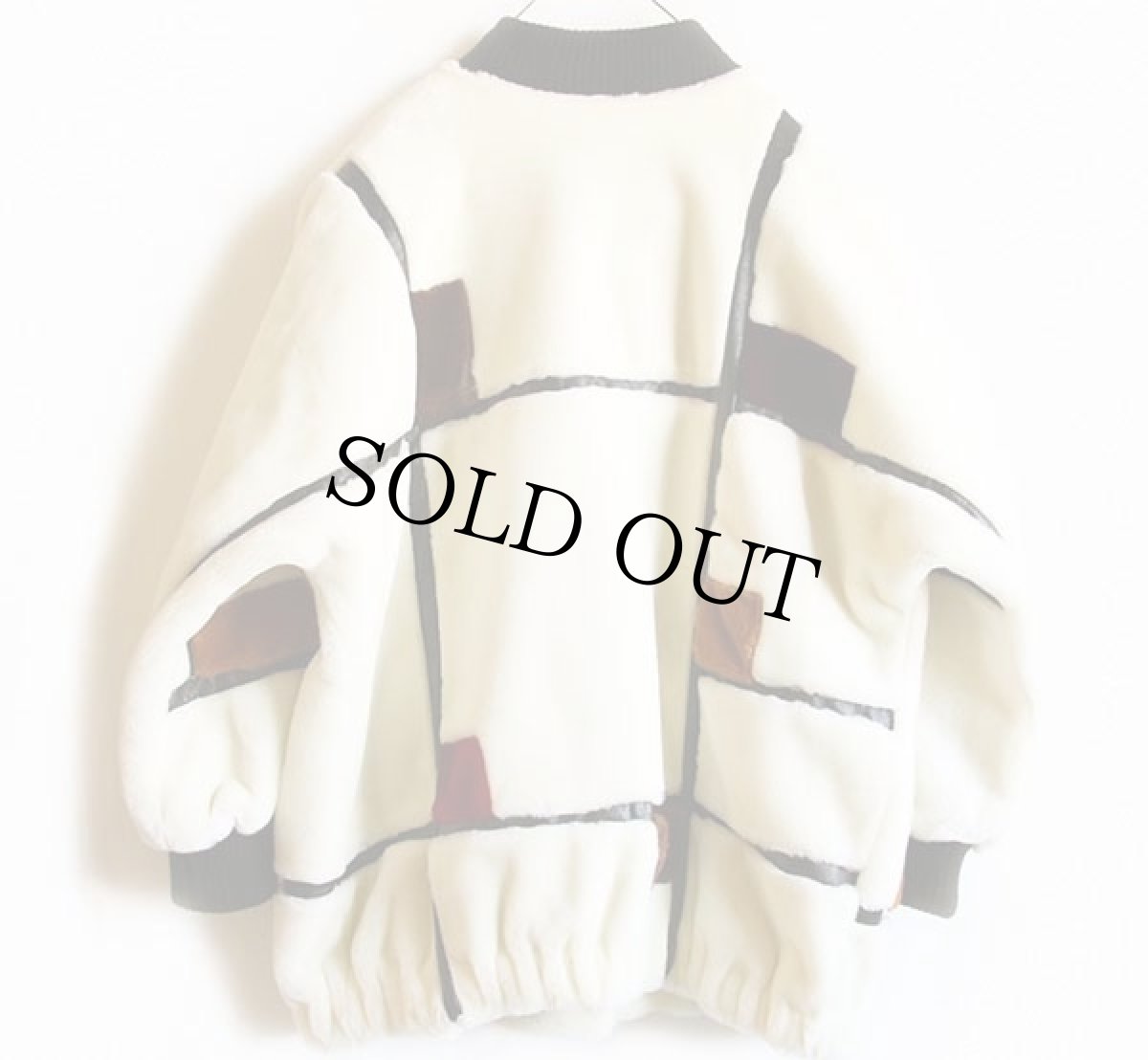 画像2: 80s USA製 Hillmoor NEW YORK パネル切り替え ドルマンスリーブ フェイクファーコート 白 12 (2)