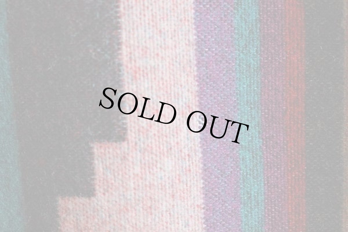 画像9: UNKNOWN ネイティブ柄 ショールカラー コンチョボタン リバーシブル ウール ブランケット コート (9)