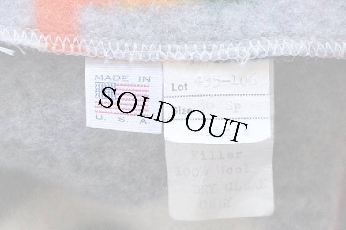 画像4: USA製 UNKNOWN ネイティブ柄 ロング ウール ブランケット コート 36 (4)