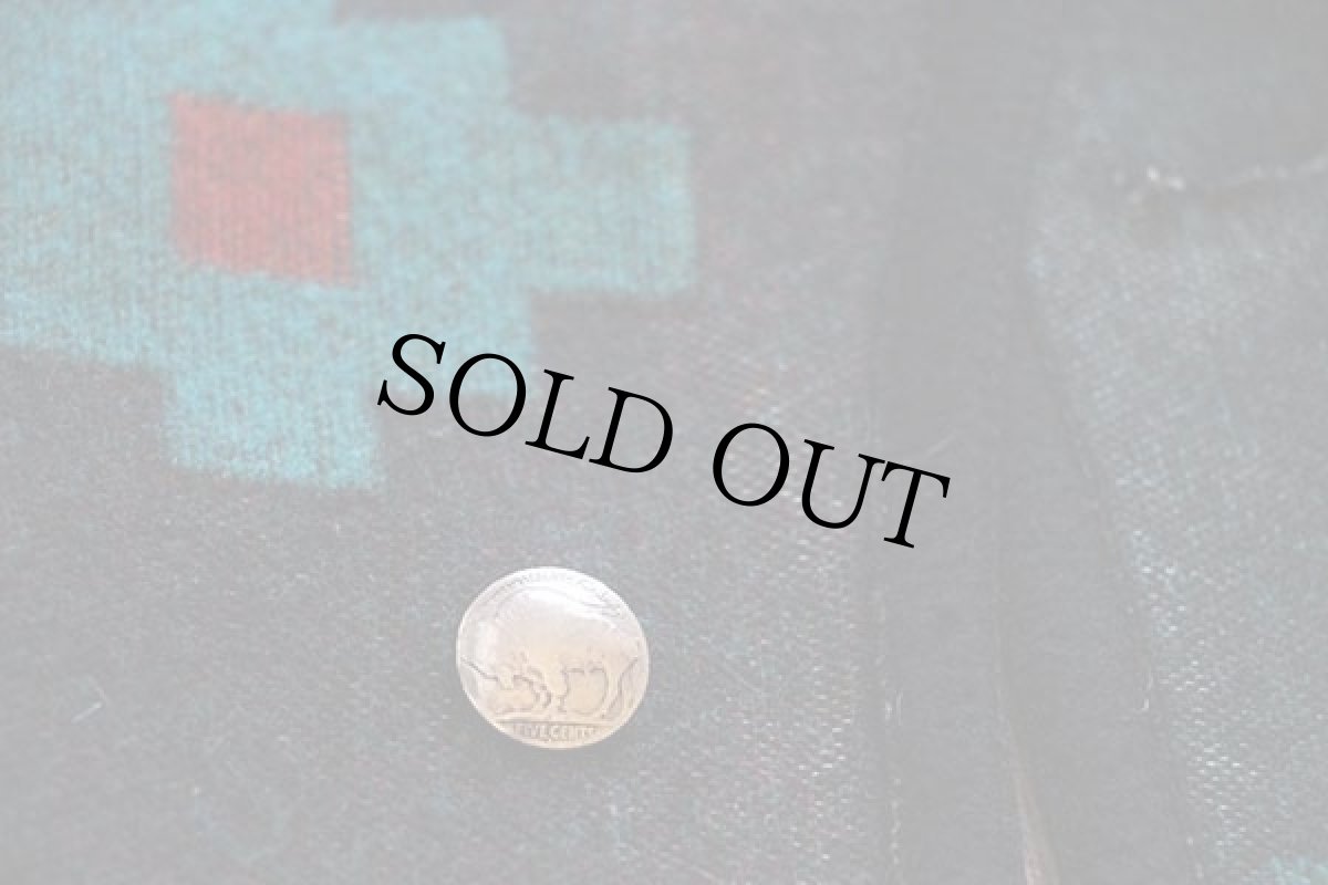 画像6: UNKNOWN ネイティブ柄 ショールカラー コンチョボタン リバーシブル ウール ブランケット コート (6)