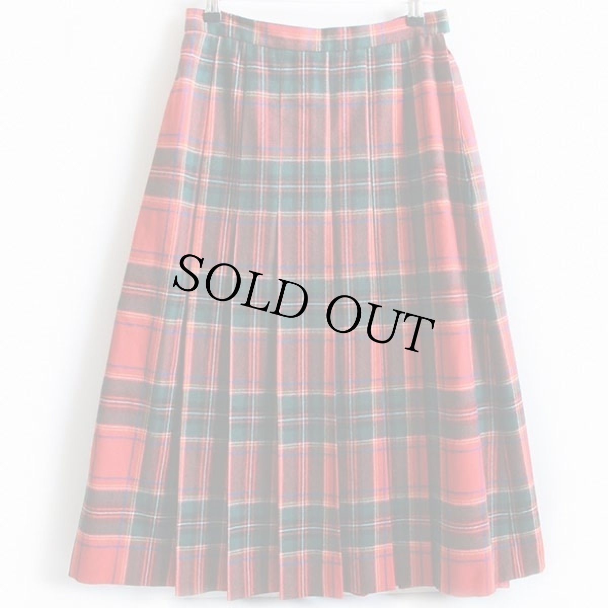 画像2: アイルランド製 Brian Tucker タータンチェック ロング ウール プリーツスカート 12 (2)