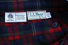 画像3: 80s USA製 L.L.Bean タータンチェック ウール プリーツスカート 12 (3)