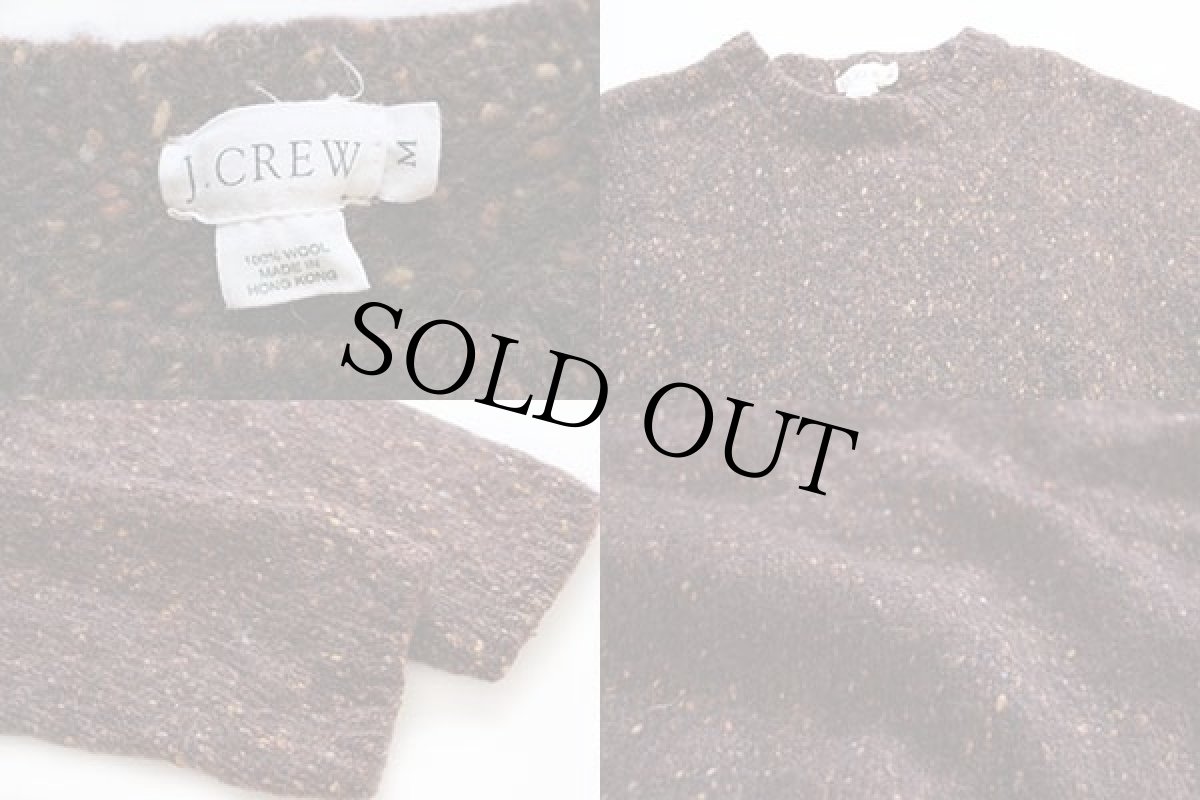 画像3: 90s J.CREW ネップ入り ウールニット セーター 茶 M (3)