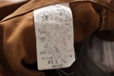 画像4: 90s USA製 carharttカーハート キルティングライナー ダック地 ダブルニー オーバーオール 茶 w44 L28 (4)