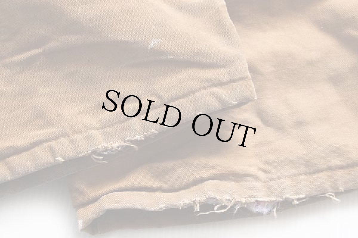 画像8: 90s USA製 carharttカーハート キルティングライナー ダック地 ダブルニー オーバーオール 茶 w44 L28 (8)