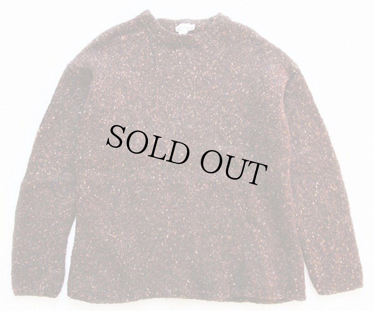 画像2: 90s J.CREW ネップ入り ウールニット セーター 茶 M (2)