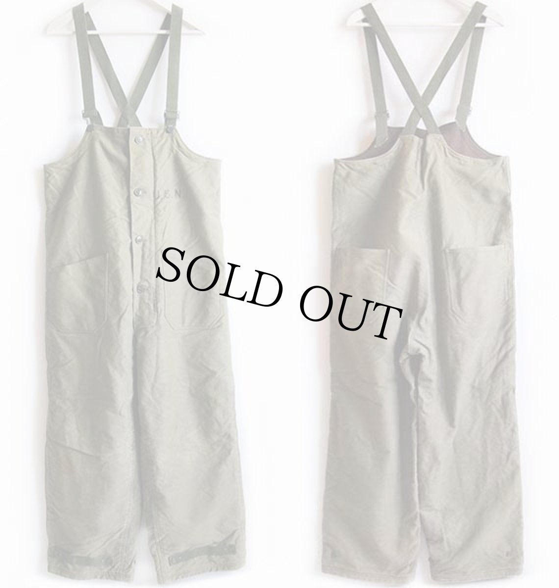 画像2: 40s 米軍 U.S.NAVY N-1 デッキパンツ オリーブドラブ M★オーバーオール (2)