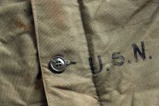 画像4: 40s 米軍 U.S.NAVY N-1 デッキパンツ オリーブドラブ M★オーバーオール (4)