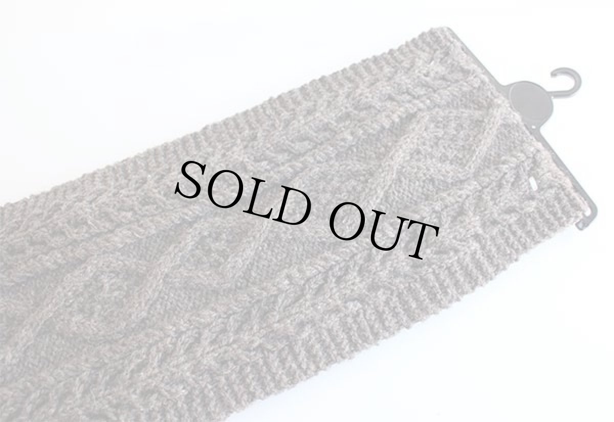 画像2: デッドストック★90s UNKNOWN ケーブル編み ウール ハンドニット マフラー ブラウン★フィッシャーマン (2)