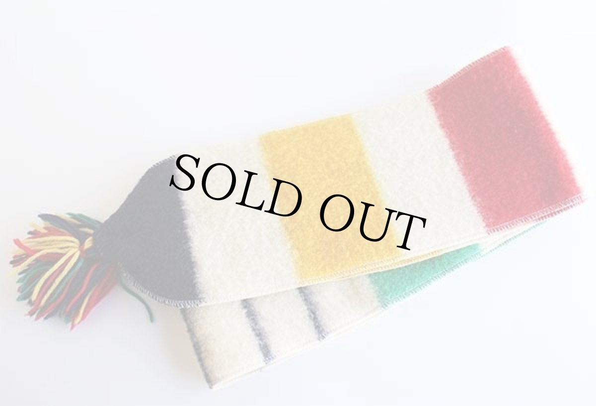 画像3: ビンテージ HUDSON'S BAYハドソンズベイ リメイク マルチボーダー ウール ブランケット マフラー (3)