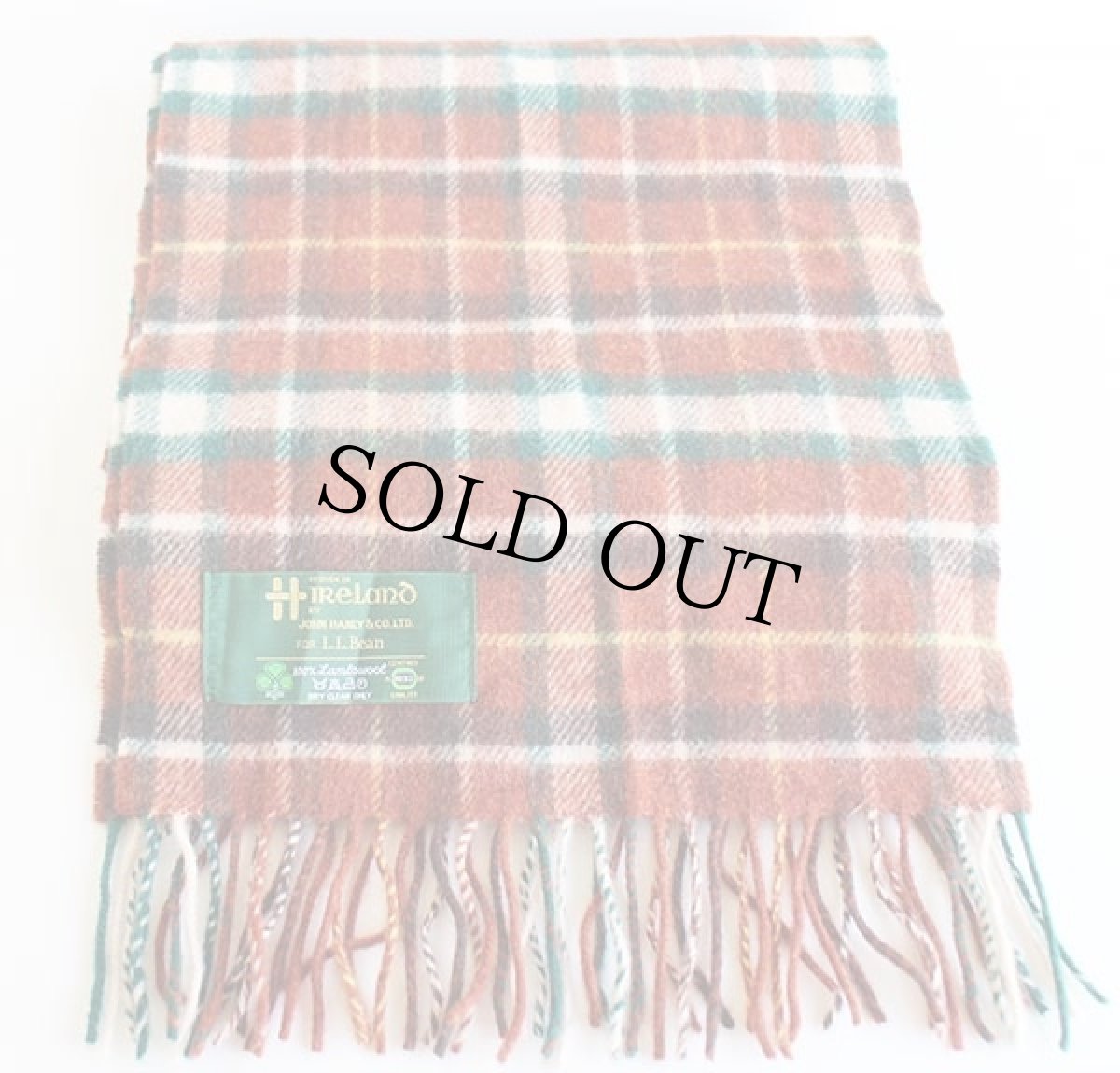 画像2: アイルランド製 JOHN HANLY FOR L.L.Bean タータンチェック ウール マフラー (2)