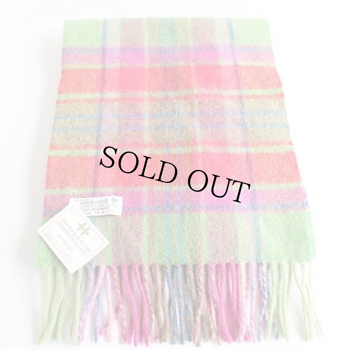 画像2: 未使用★アイルランド製 JOHN HANLY タータンチェック ウール マフラー (2)