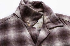 画像3: 50s PENDLETONペンドルトン オンブレチェック ウール オープンカラーシャツ M (3)