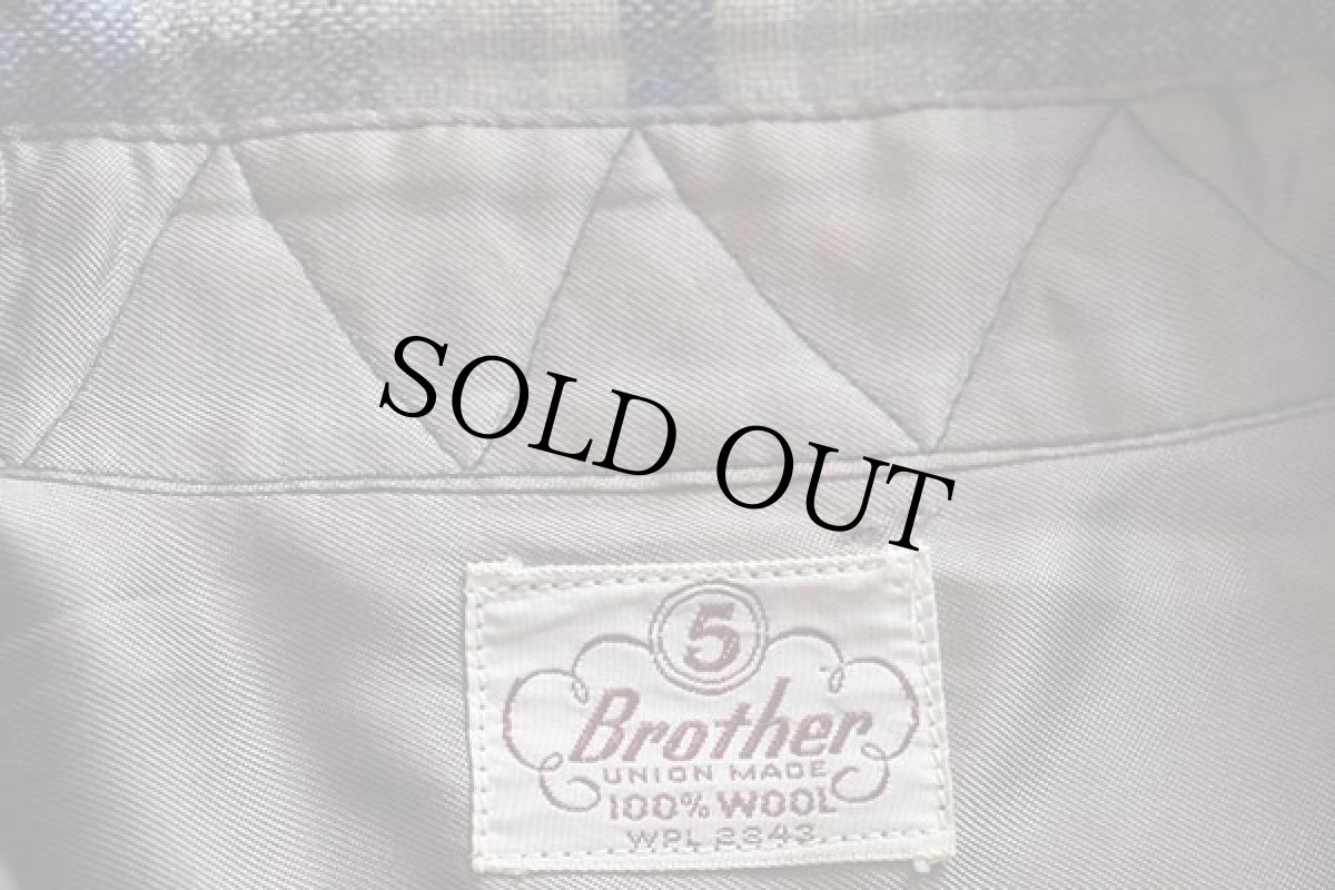 画像4: 50s 5 Brotherファイブブラザー チェック マチ付き ウールシャツ (4)