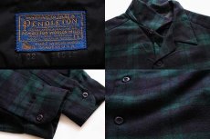 画像3: 70s USA製 PENDLETONペンドルトン ブラックウォッチ タータンチェック ウール オープンカラーシャツ L (3)
