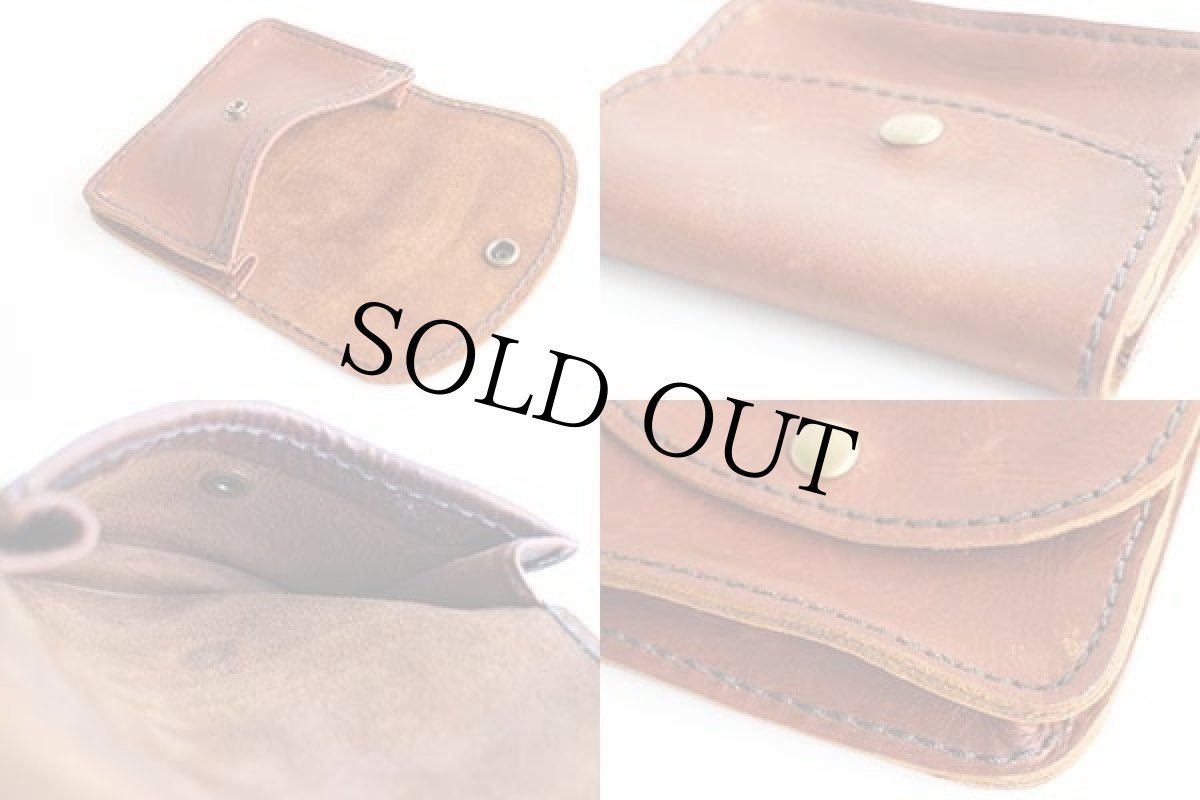 画像3: ハンドクラフト レザーポーチ 茶 (3)