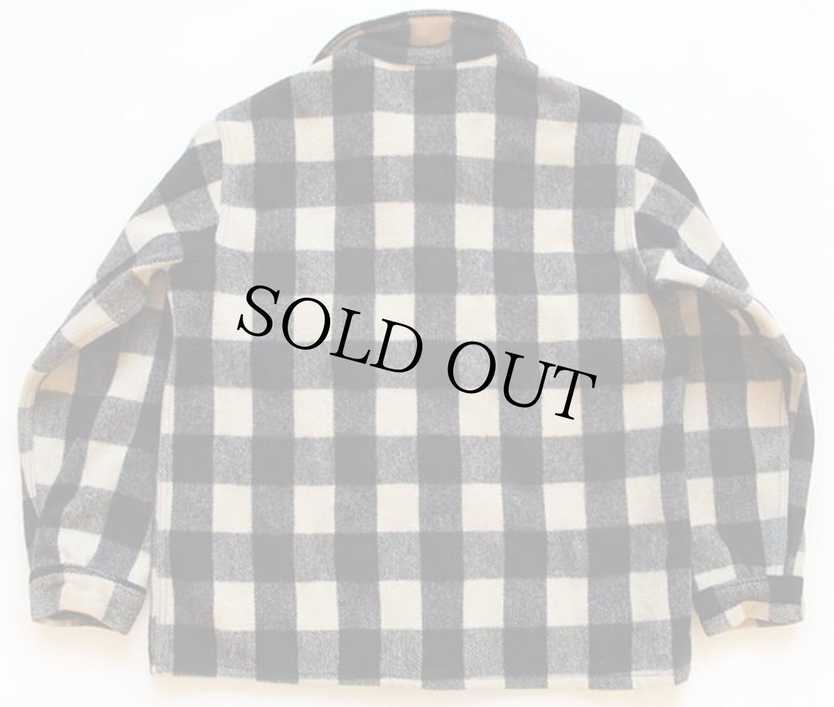 画像2: 40s SPORTCLAD バッファローチェック ウール シャツジャケット 黒×白 (2)