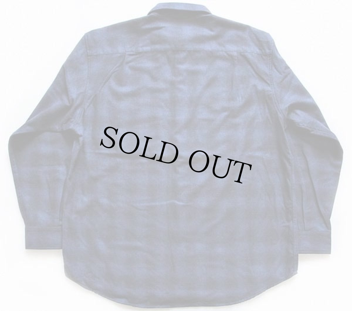 画像2: デッドストック★PENDLETONペンドルトン オンブレチェック エルボーパッチ付き ウールシャツ 紺×黒 XL (2)