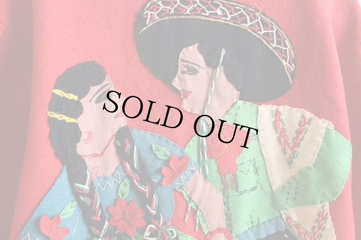 画像5: 50s メキシコ製 Garcia Leal ハンドメイド 刺繍入り メキシカン ウールジャケット 赤 (5)