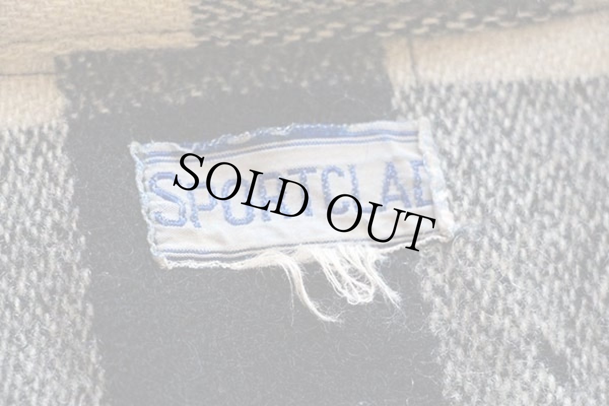 画像4: 40s SPORTCLAD バッファローチェック ウール シャツジャケット 黒×白 (4)