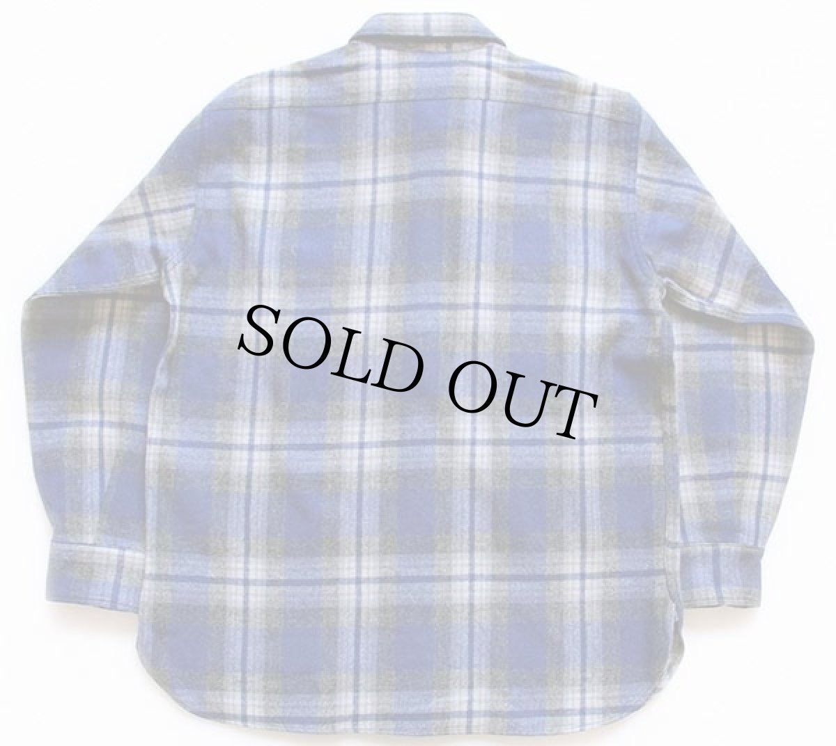 画像2: 50s 5 Brotherファイブブラザー チェック マチ付き ウールシャツ (2)