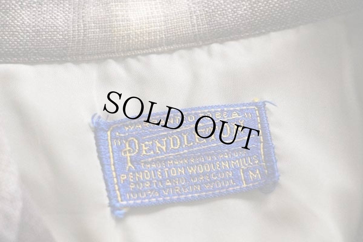 画像4: 50s PENDLETONペンドルトン オンブレチェック ウール オープンカラーシャツ M (4)