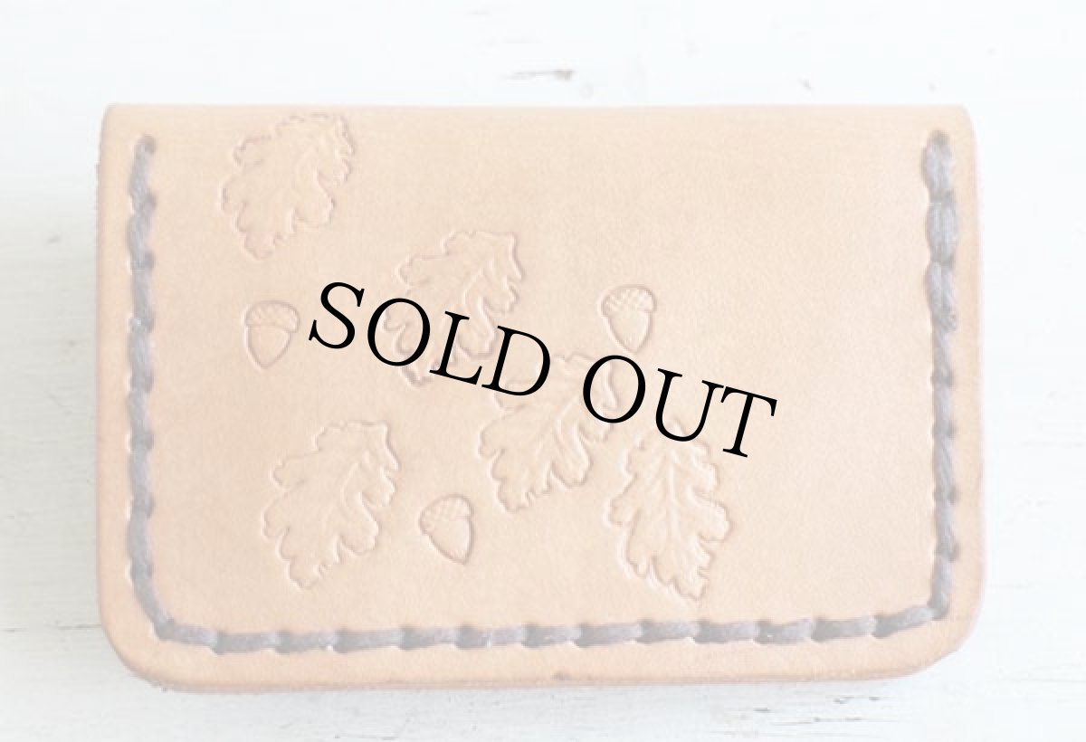 画像2: ハンドクラフト どんぐり カービング レザー コインケース★キーケース (2)