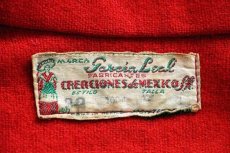 画像4: 50s メキシコ製 Garcia Leal ハンドメイド 刺繍入り メキシカン ウールジャケット 赤 (4)