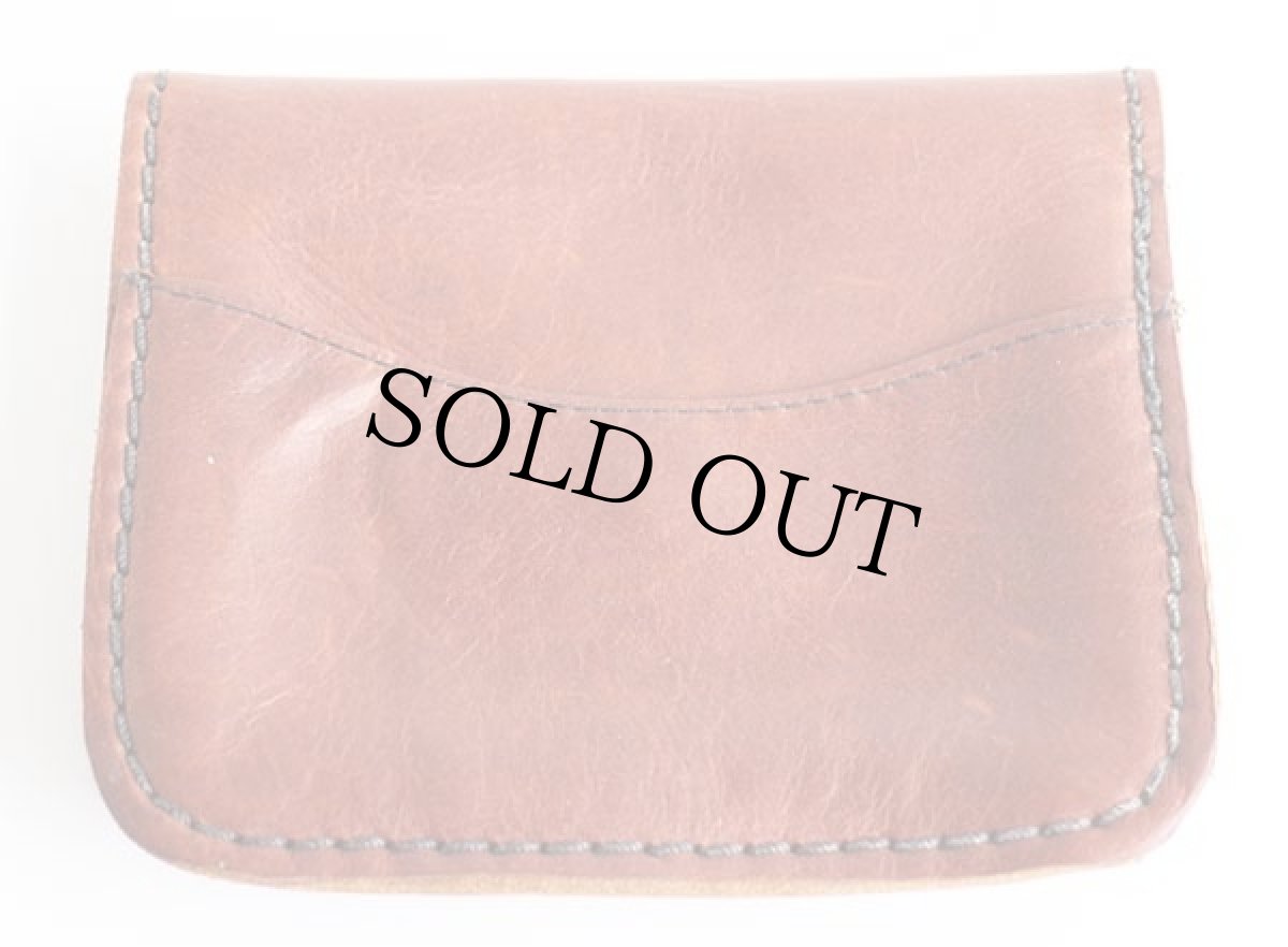 画像2: ハンドクラフト レザーポーチ 茶 (2)