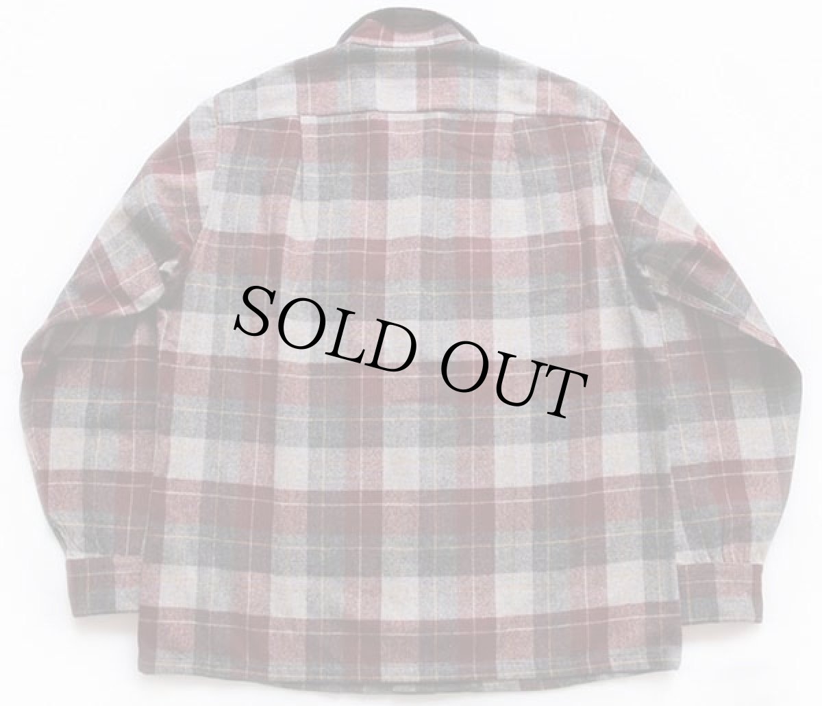 画像2: 50s PENDLETONペンドルトン チェック ウール オープンカラーシャツ L (2)