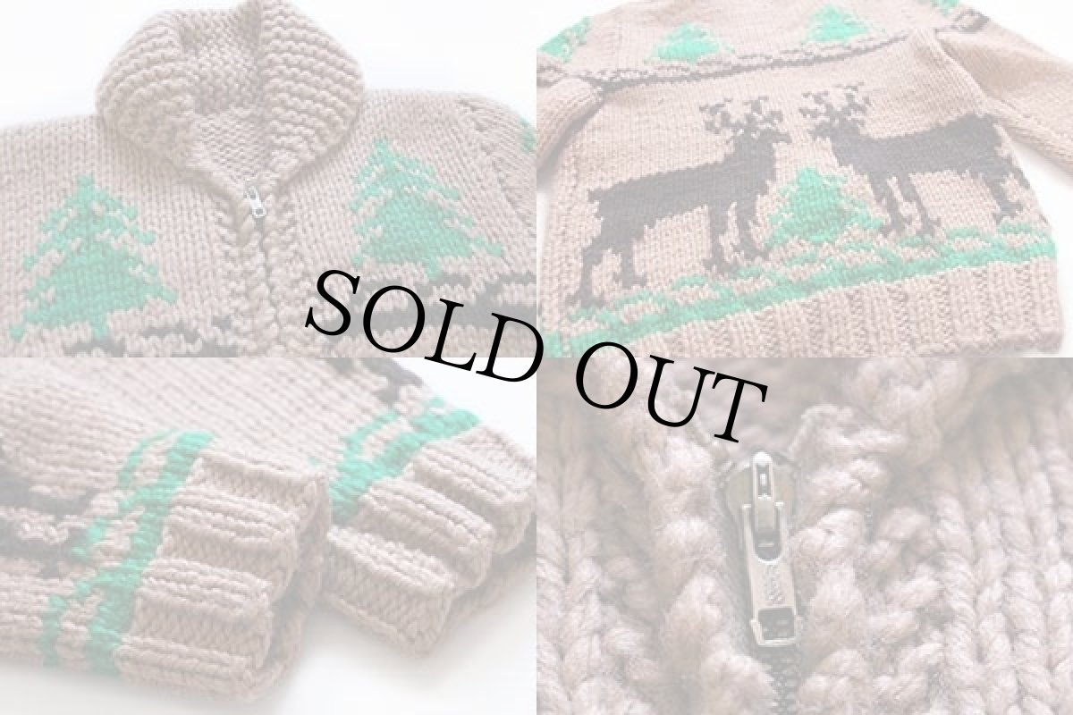 画像3: 60s ムース柄 カウチンセーター キッズ★鹿柄 (3)