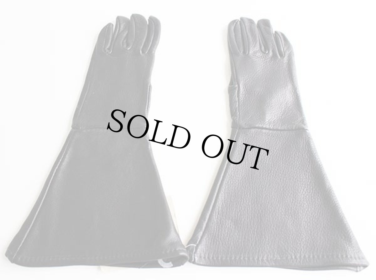 画像2: デッドストック★USA製 ハンドクラフト ディアスキン レザーグローブ ロング 黒 L-S★手袋 (2)