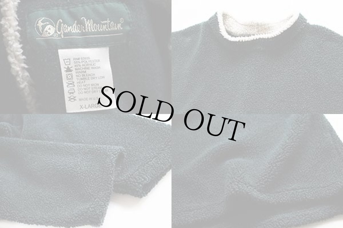 画像3: 90s USA製 gander mountain モックネック プルオーバー パイル フリース 深緑 XL (3)