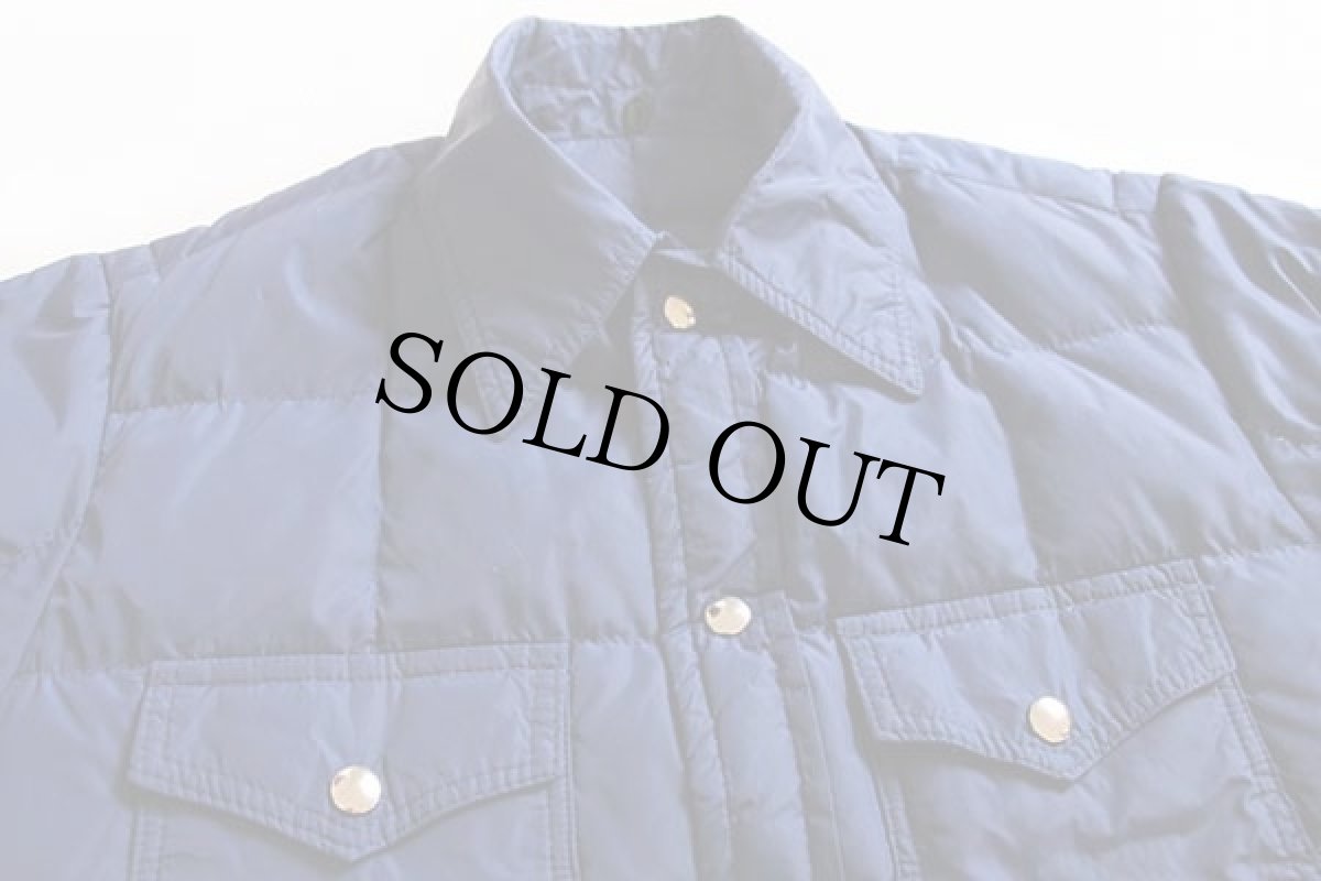 画像3: 70s L.L.Bean 筆記体タグ ナイロン ダウン シャツジャケット 紺 (3)