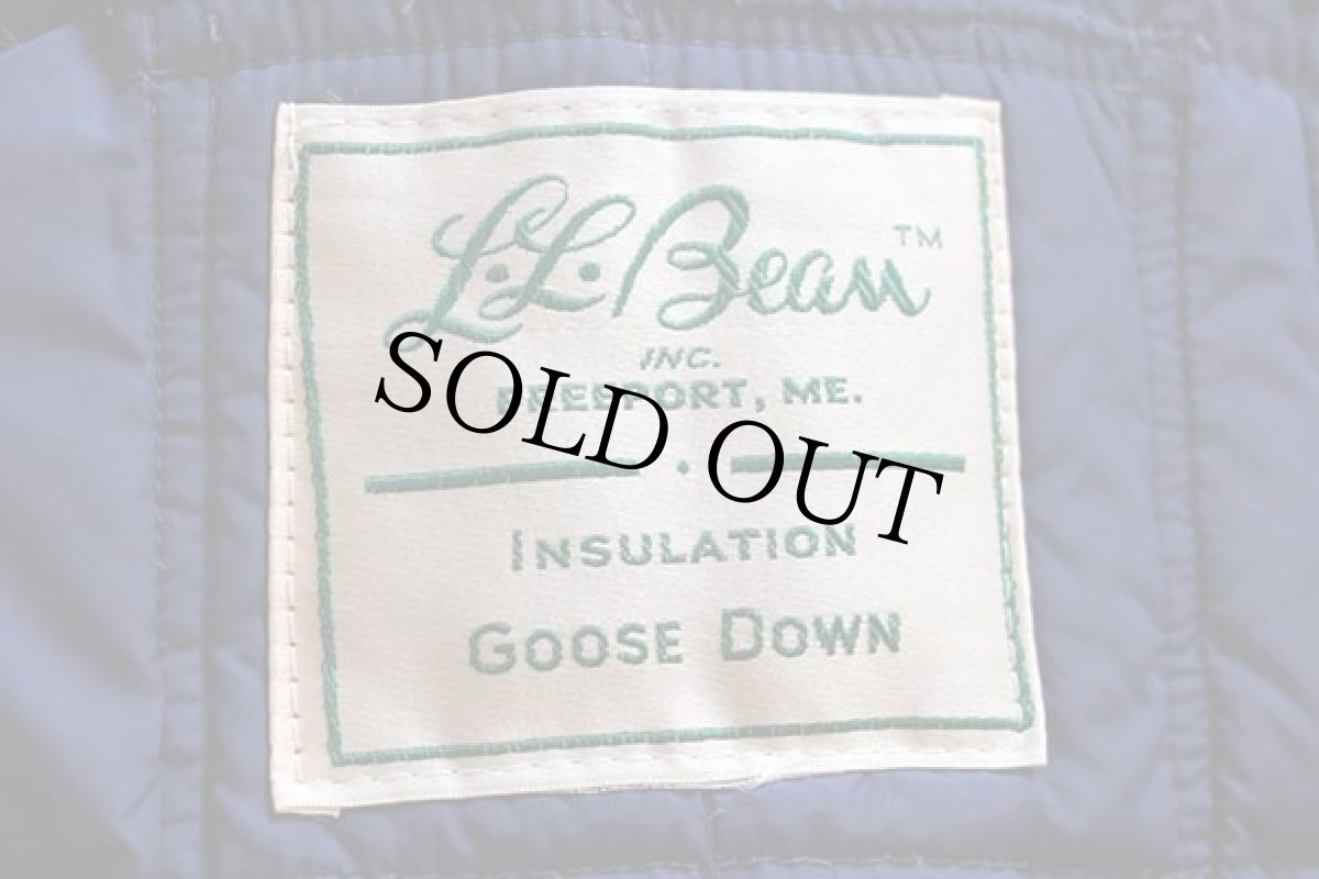 画像4: 70s L.L.Bean 筆記体タグ ナイロン ダウン シャツジャケット 紺 (4)