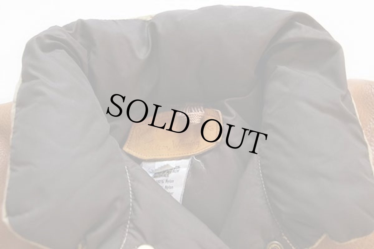 画像6: 70s Rocky Mountainロッキーマウンテン レザーヨーク切り替え ダウンベスト タン 44 (6)