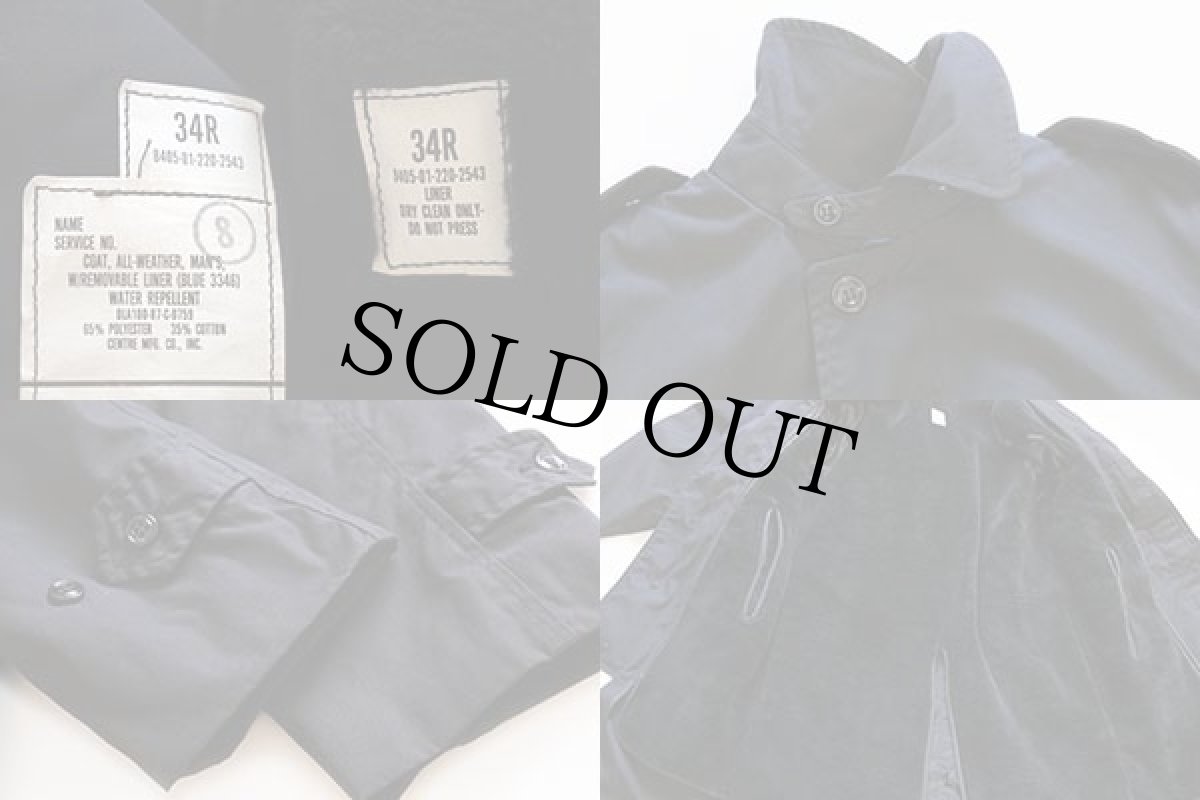 画像3: 80s 米軍 U.S.NAVY ボアライナー付き オールウェザー ステンカラーコート 黒 34R (3)