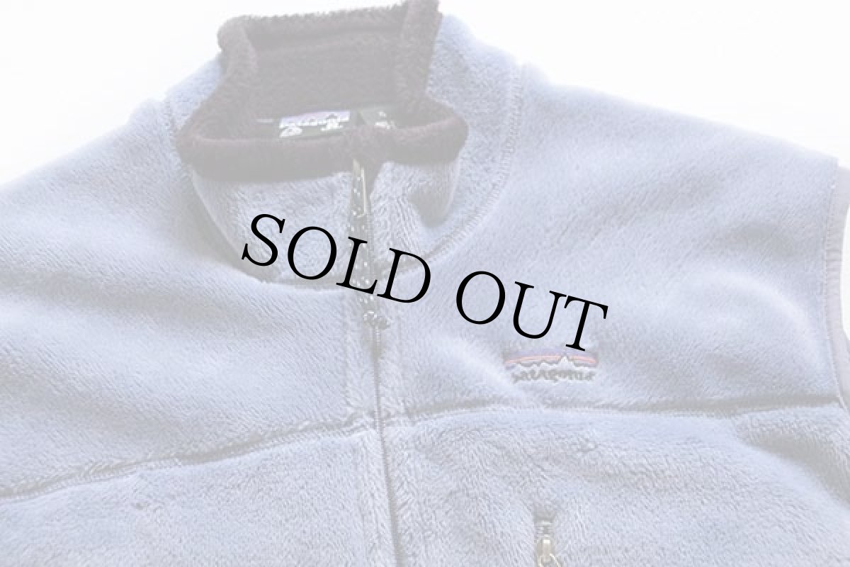 画像3: 00s USA製 patagoniaパタゴニア R4 POLARTEC フリースベスト ジャズブルー XL★刺繍ロゴ (3)