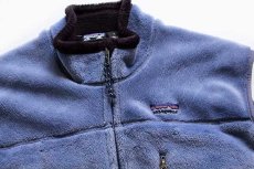 画像3: 00s USA製 patagoniaパタゴニア R4 POLARTEC フリースベスト ジャズブルー XL★刺繍ロゴ (3)