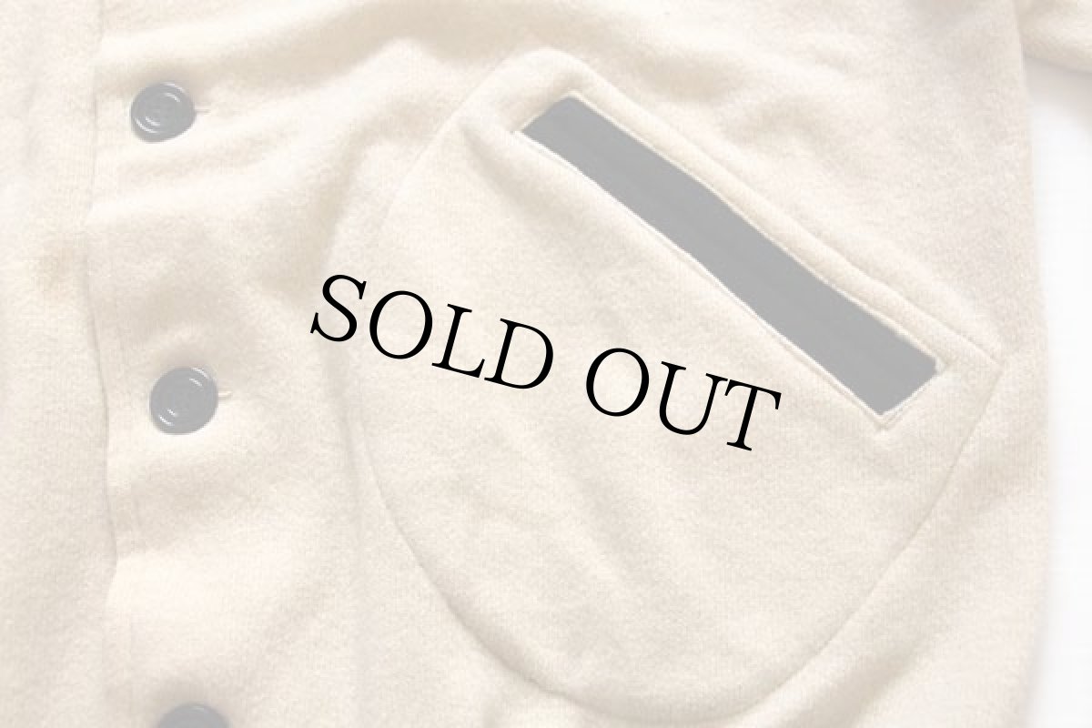 画像5: 40s Mitchell&Ness FAIFOパッチ付き ウールニット ボタンスタジャン アイボリー×黒 42★ボタスタ (5)