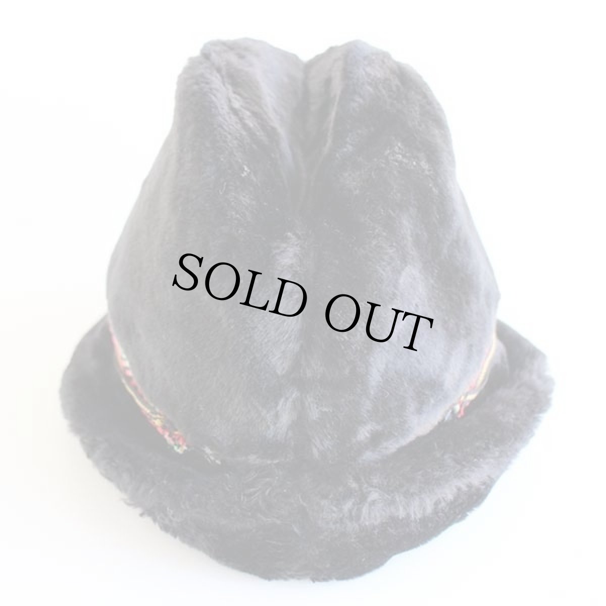 画像2: 70s USA製 HABAND 耳当て付き フェイクファー チロリアンハット 黒 XL (2)